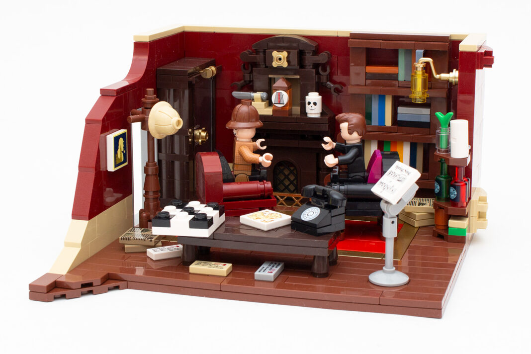 Sherlock Holmes und Jim Moriarty diskutieren im Wohnzimmer über das letzte Problem...