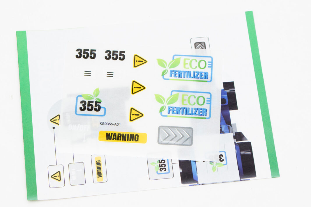 Der Sticker-Bogen mit seinen Aufklebern