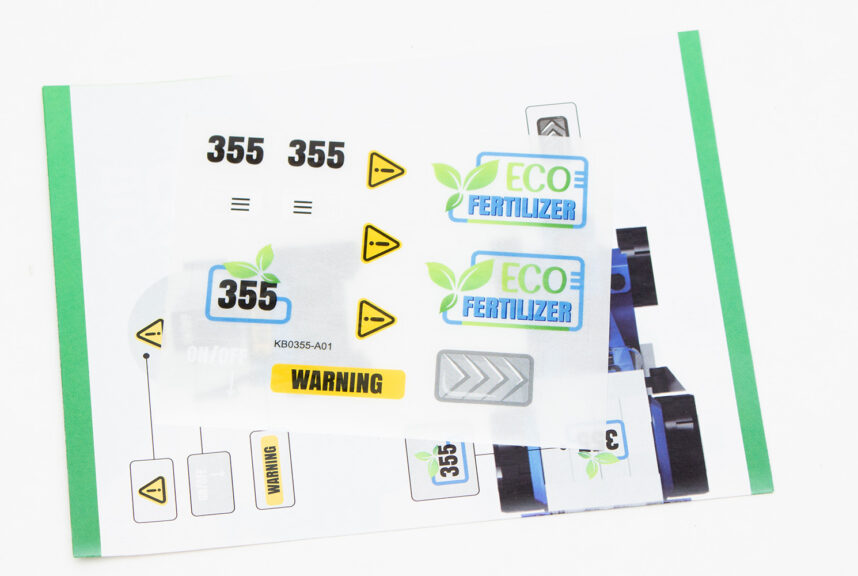 Der Sticker-Bogen mit seinen Aufklebern