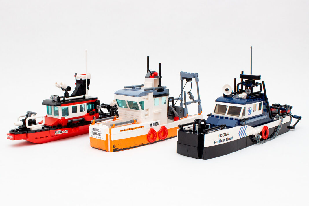 Das komplette Ensemble der Boote von Mould King