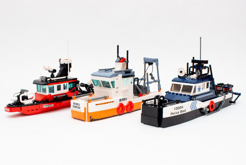 Das komplette Ensemble der Boote von Mould King